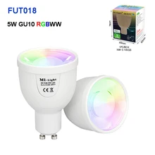 Miboxer 5W GU10 RGBWW RGBCW LED Spotlight Dimmable LED Bulb Light FUT018 AC100-240V smart led Lamp 2.4G Remote control
