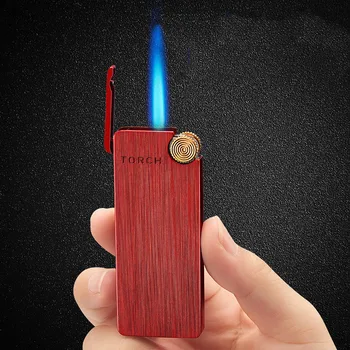 

Torch Windproof Grinding Wheel Jet Lighter Ultra Thin Straight Fire Turbo Butane Cigar Cigarette Pipe Lighter Refillable Gas New