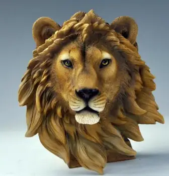 

Copper Statue Resin art bar cafe Lion dog head Wolf wave Hang animal heads wall Household creative realistic display decoration