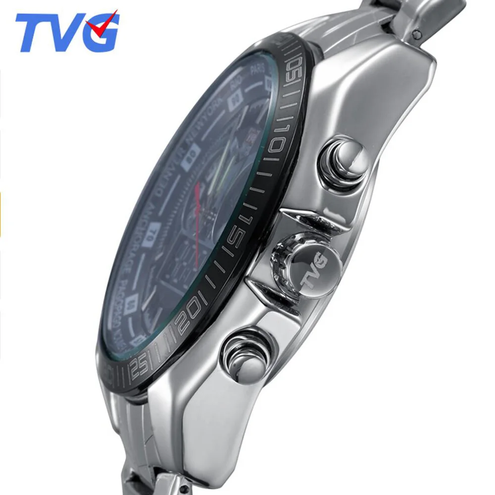 TVG мужские часы уникальные синие Led Disply аналоговые цифровые кварцевые часы военные армейские спортивные часы мужские Relogio Masculino