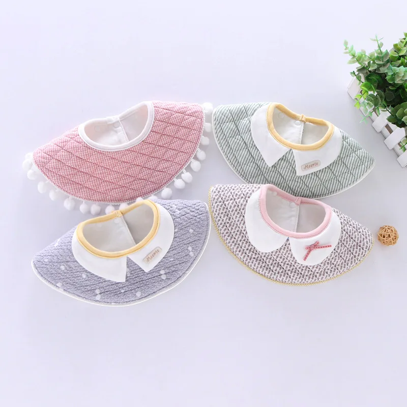 custom baby accessories Baby Bibs Cotton 360 Degree Round Satr Boys Girls Saliva Towels Feeding Bib Casual Waterproof Tassel Stereo Burp Cloth Bandana accessoriesdiy baby 