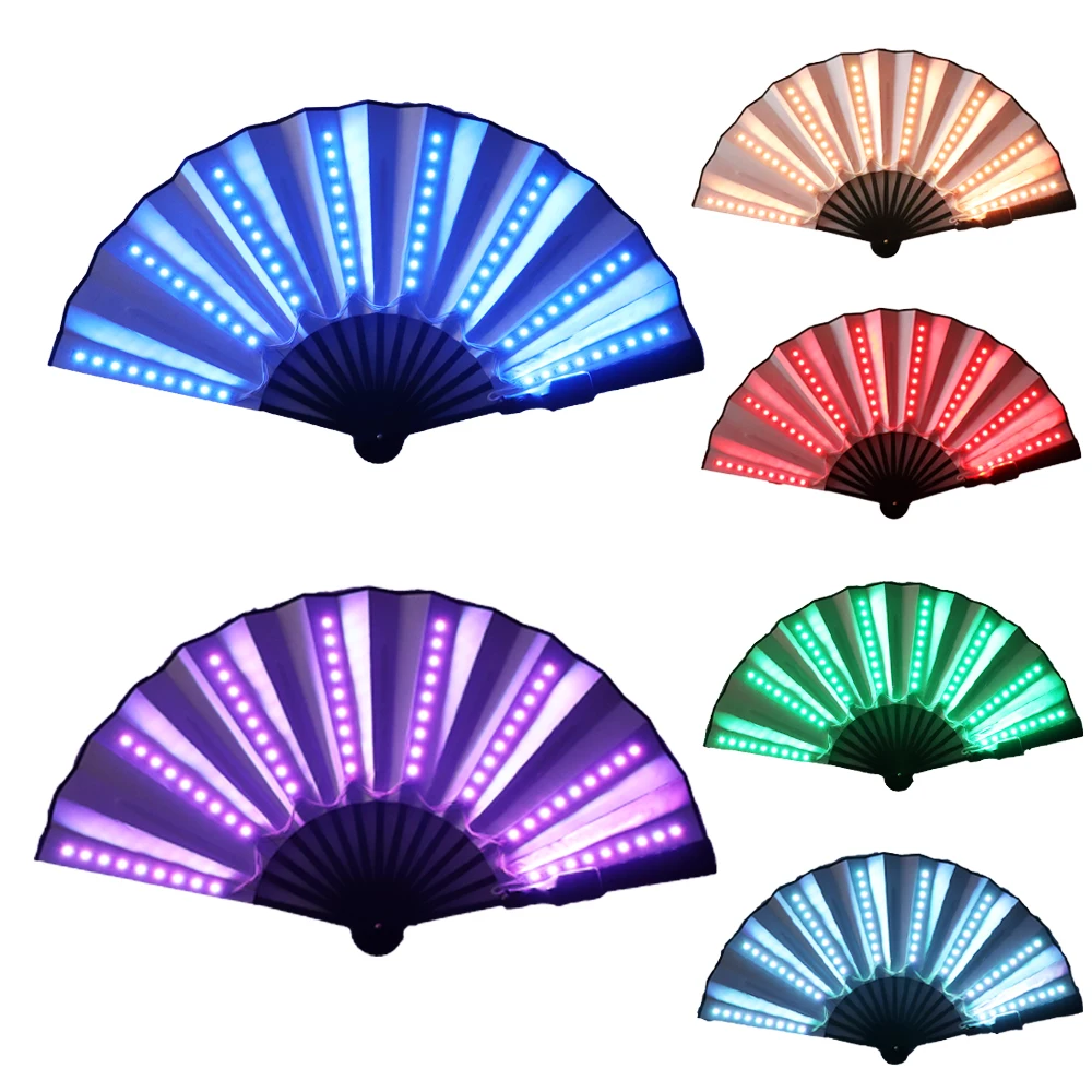

New LED Fan Stage Performance Dancing Lights Fans DJ Singer Bar Nightclub Show Props Halloween Birthday Party Gifts