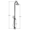 Outdoor Rainfall Shower Faucet Floor Standing Bathroom Bath Tub Mixer Tap Single Handle Heighten Bath Shower Faucets New Arrival 6