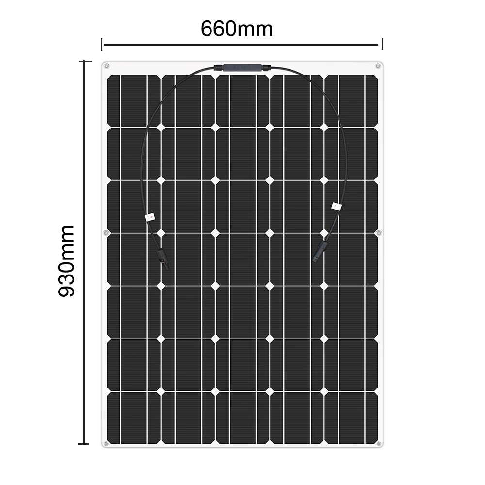 150w semi-flexível monocristalino célula solar módulo diy