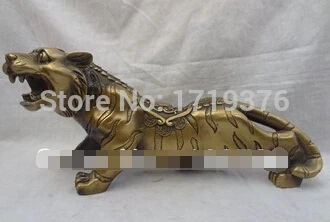 free shipping&lt&lt&lt15&quot Chinese Bronze 12 Zodiac Carved Animals Sculpture Wealth Coin Tiger Statue |