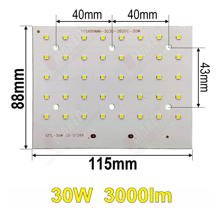Полный прожектор со светодиодным модулем PCB 30W 50W 100W 150W 200W SMD3030 светодиодный доска, Алюминий пластина для Светодиодный прожектор
