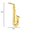 Wuli&baby 2-color Saxophone Brooches For Women Unisex Metal Rhinestone Instruments Music Lover Casual Brooches Gifts ► Photo 2/4