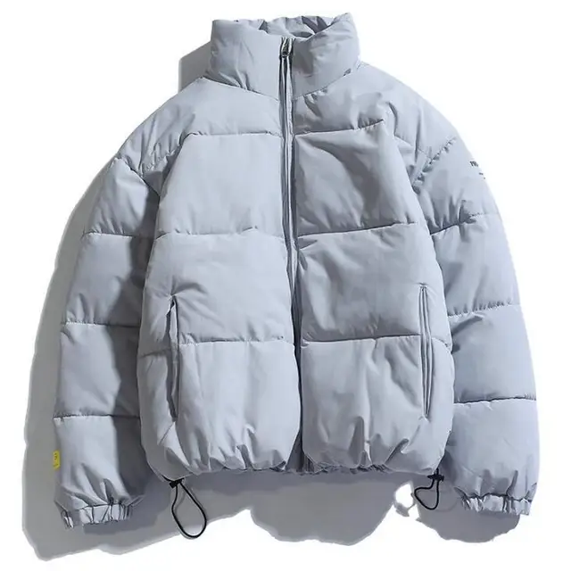 2021 Winter Coat Men's Warm Parkas Streetwear Cotton Coats Slim Male Jackets Solid Windproof Padded Coat Mens Clothing 1