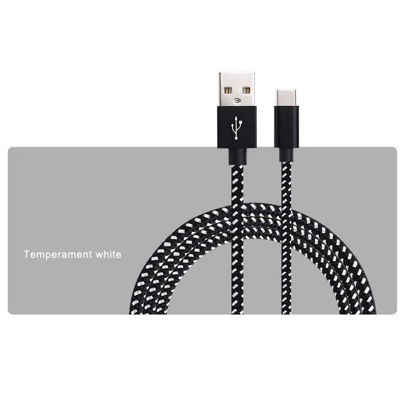 Silvery for iphone 1 м 2 м USB кабель для освещения iPhone Micro Nokia type C Xiaomi Note 7 нейлоновый провод для быстрого заряда usb-кабель на всех смартфонов - Цвет: Silvery for iphone