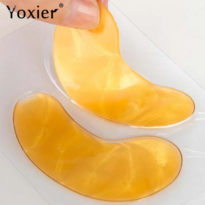 Yoxier 24k Золотая кристальная коллагеновая маска для глаз темные круги против старения увлажняющий мешок для глаз Colageno гель для ухода за глазами 10 шт = 5 упаковок