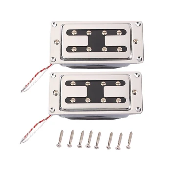 

2PCS Chrome Four-string Bass Pickup Humbucker Pickup Set with Screw