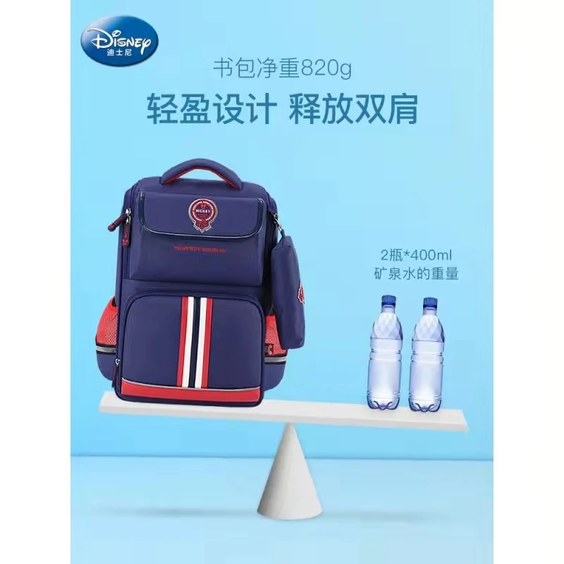 Disney Mickey Minnie School Bag For Boy Girl Primary Student Shoulder Orthopedic Backpack Grade 1-6 Large Capacity Gifts Mochila