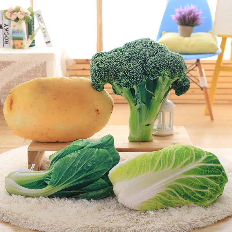 Artificial Cabbage / Broccoli Potato Pillow Cushion&amppillows Creative 3D Printed Bedding Living Room Office Decorative | Дом и сад