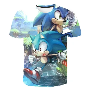 

2020 Kids Boys T-shirt Tops Sonic The Hedgehog Children summer 3d Sonic Short Sleeve t-shirt Tee tops Baby Boys Clothes custume