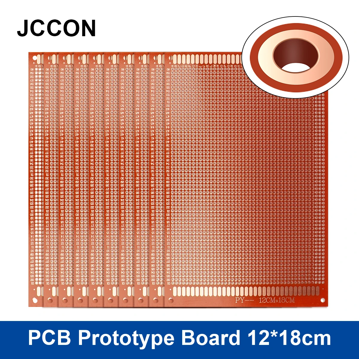 10Pcs PCB Prototype Board 12x18 cm Circuit Protoboard Universal DIY Matrix Single Row Continuous Hole Soldering Plate feorlo 10pcs set lt1s 0 2mm soldering tip solder iron handle lead free universal solder tip for weller wsp80 wsp81