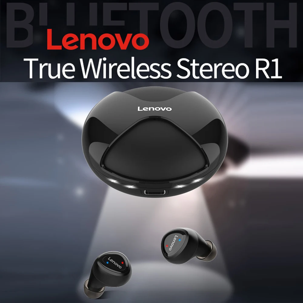 Lenovo R1 Bluetooth 5,0, гарнитура, настоящие беспроводные наушники, спортивные, HIFI Звук, качество звука, стерео, IPX5, водонепроницаемый, сенсорное управление