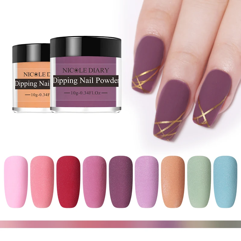 Порошок NICOLE DIARY для ногтей с погружением матовая светящаяся блестящая пудра