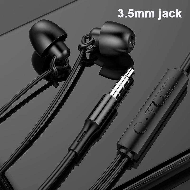 2pcs fashion wired Sleep Headphones 3.5mm Type-c in-ear Music Headphones Silicone earplug earphone Sleep headset to help sleep