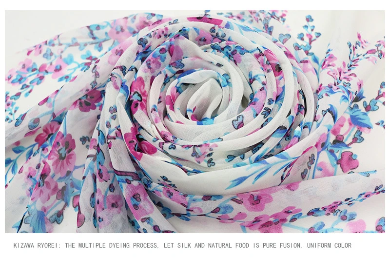 Модный шифоновый шарф для женщин, Тонкая Шаль, шарфы для женщин,, цветочные снуды, Женский хиджаб, палантины