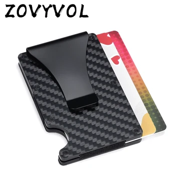 

Women Wallet 2020 Men Fashion Carbon Fiber Credit Card Holder Money Bag Minimalist Wallet Aluminum Metal RFID Mini Pocket Purse