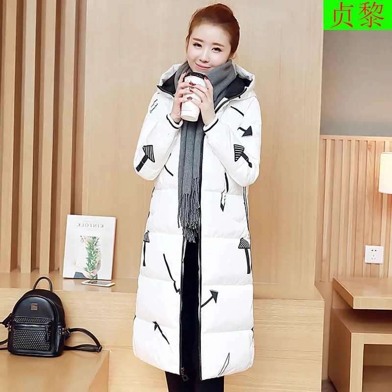 

Short-height Cotton-padded Clothes Women's Exta-long 2018 Winter New Style Korean-style Thick over-the-Knee down Jacket Cotton-p