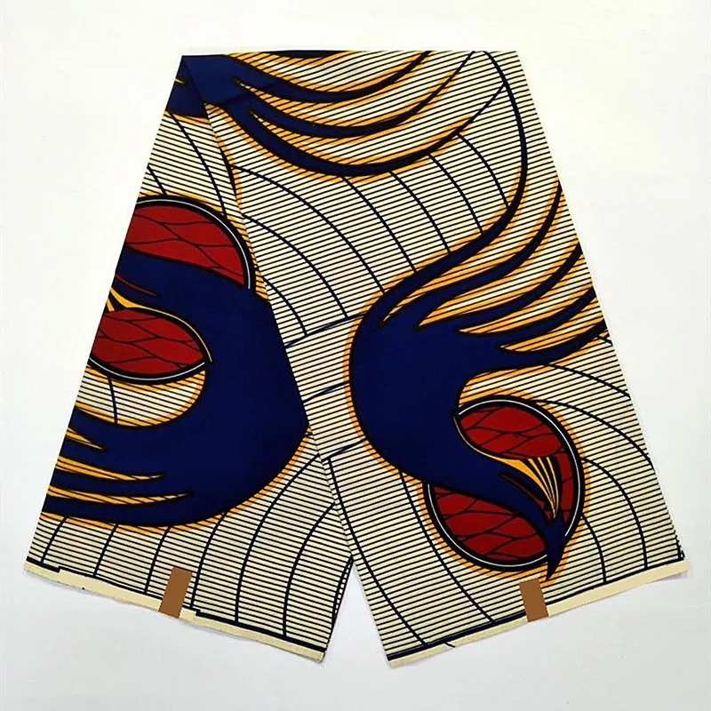 

African wax fabric high quality veritable wax fabric 100% cotton 6 yards/pcs for wedding dress