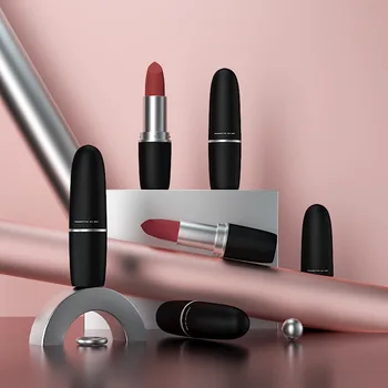 

Women matte lipstick sexy red dark vampire Jujube red lipstick waterpoof long lasting 5 colors 3.8 brown lipstick