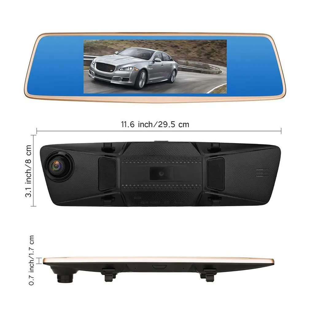 7 дюймов 1080P Автомобильный видеорегистратор gps зеркало заднего вида монитор камера заднего вида Автомобильный регистратор
