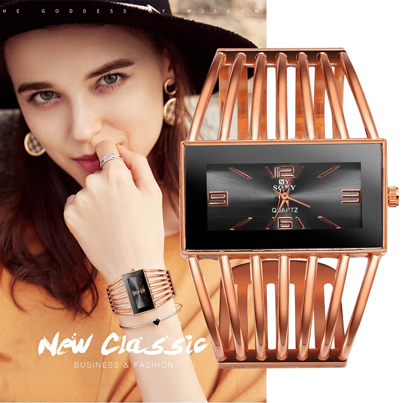 

SOXY reloj mujer Luxury Rose Gold Women Watches Bangle Quartz Ladies Clock Women's Bracelet Wristwatch relogio feminino