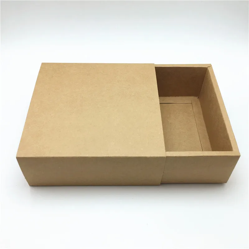 20 шт большие коричневые картонные коробки для конфет, коробки для подарков на свадьбу, коробки для хранения украшений ручной работы - Цвет: Коричневый
