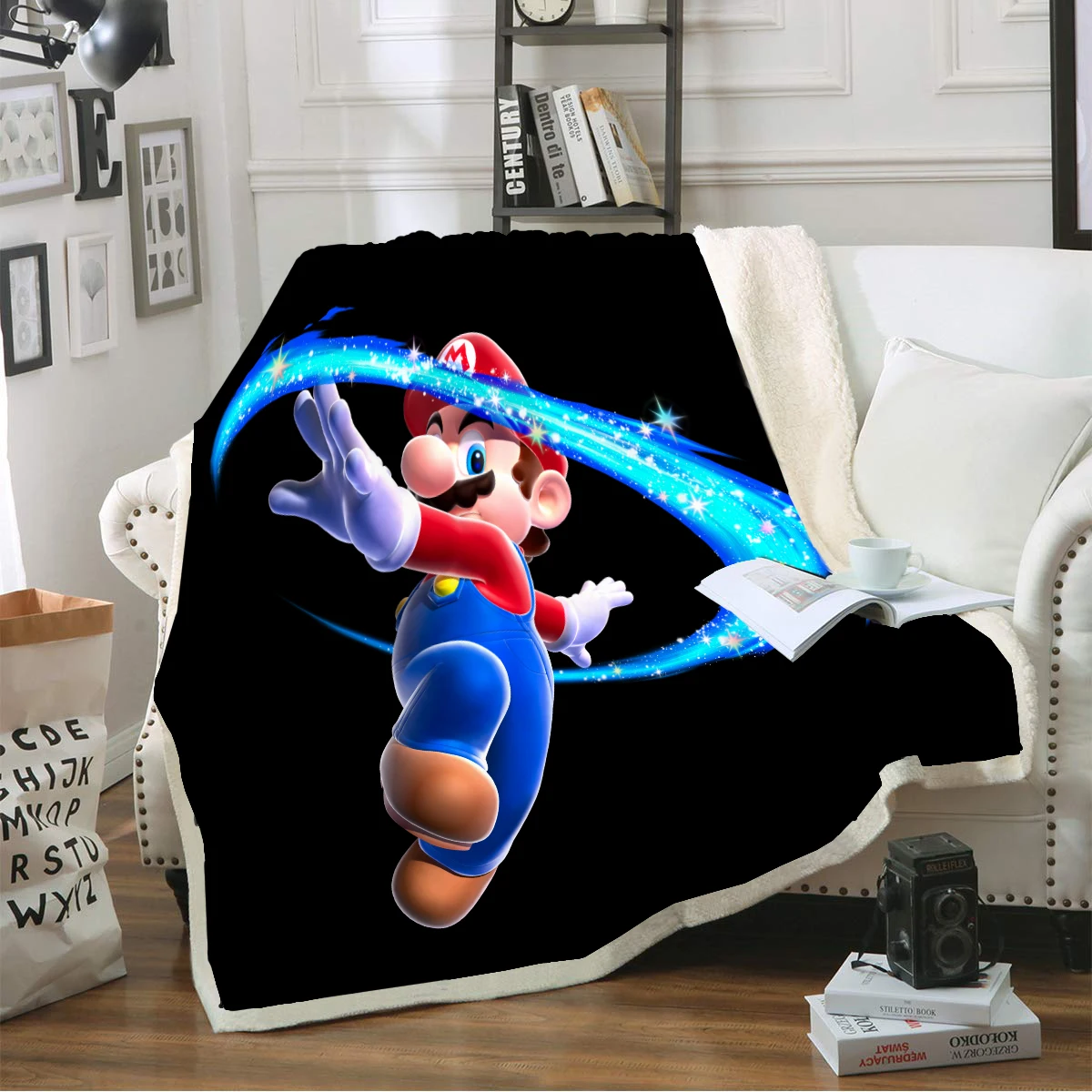Hoodie Blanket Plush Throw Blanket 3D Super Mario Printed Sherpa Fleece Microfiber Throw Blanket Gift Drop Shipping - Цвет: 23