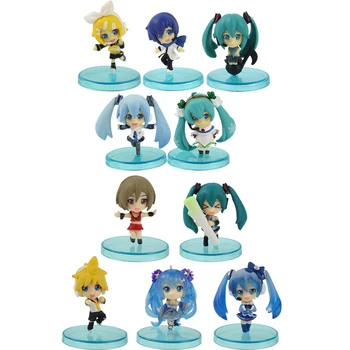 

5pcs/lot Hatsune Miku Figure Toy Sakura Miku Kagamine Rin Ren Kaito Meiko Haku Yowane Mini Model Dolls