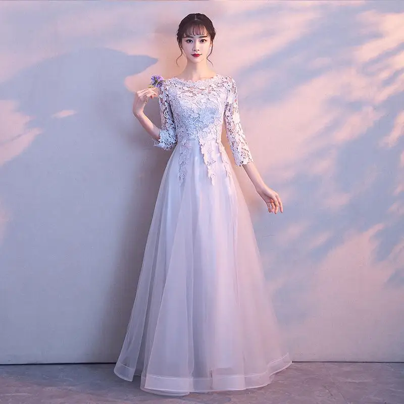 Elegant-Pink-Women-Mesh-Full-Length-Qipao-Royal-Lace-Flower-Three-Quarter-Sleeve-Cheongsam-Bridemaid-Evening (1)