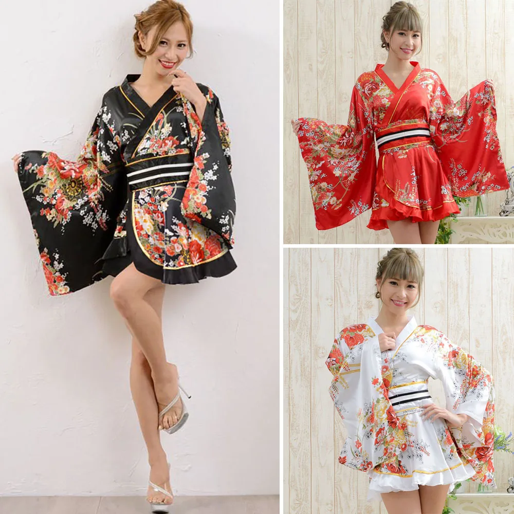 Женское пикантное короткое платье кимоно косплей костюм в стиле японской гейши