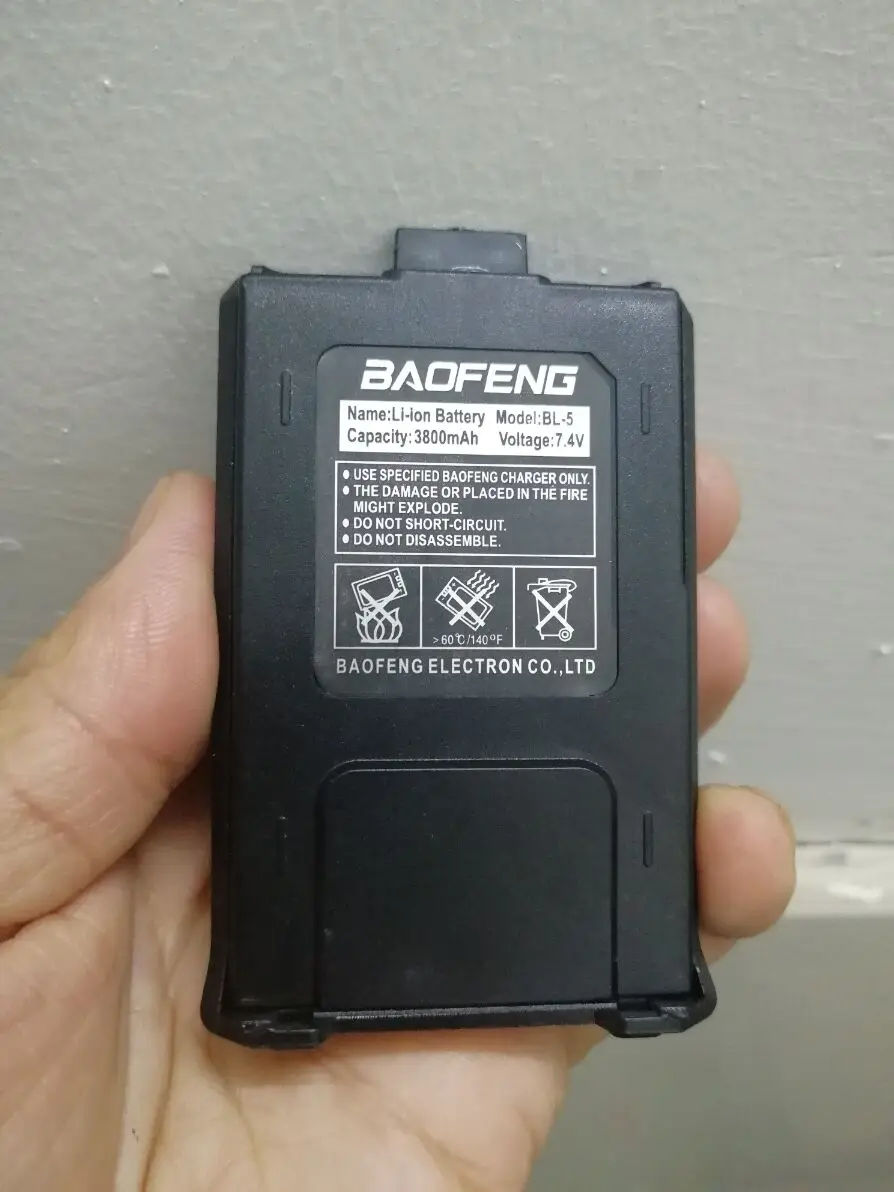 3800 мАч аксессуары для рации Baofeng Uv 5r батарея для Uv-5ra uv-5re - Цвет: 3800mAh Black