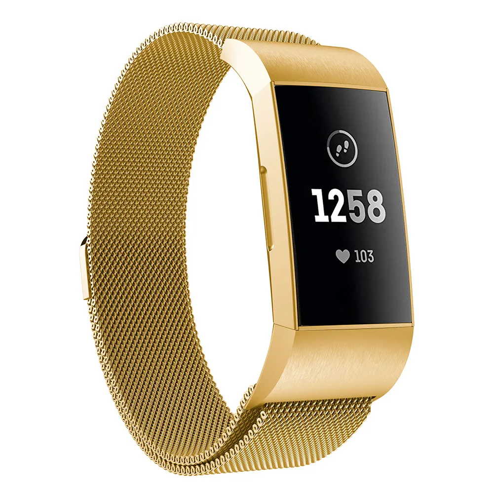 Сменный металлический браслет с магнитной петлей для FitbitCharger 3 SD998