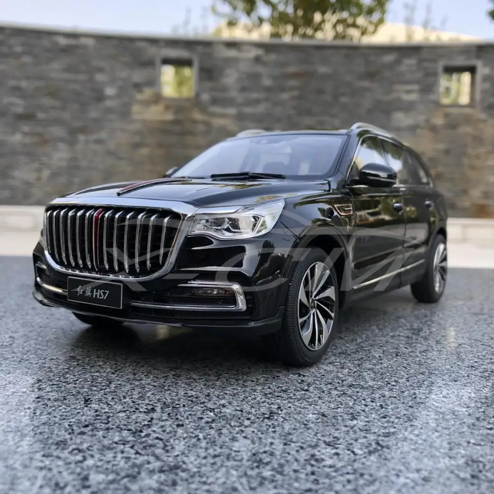 Литая под давлением модель автомобиля век Дракон Hongqi HS7 SUV 1:18(черный)+ маленький подарок