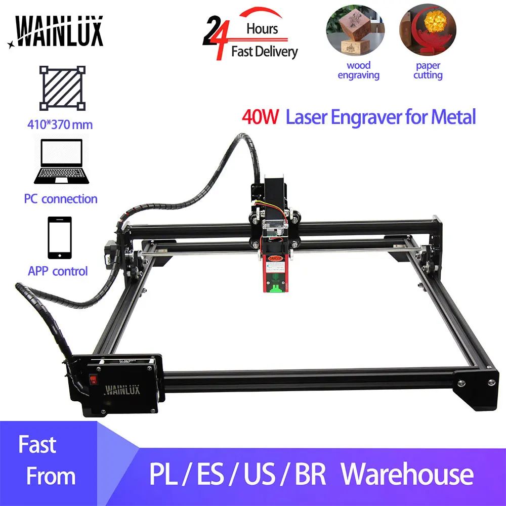 cheap!!!- CNC Laser Engraver for Metal 40W Module 30W 20W 7W Laser
Engraving and Cutting Machine Woodworking Wood Carving Milling Router