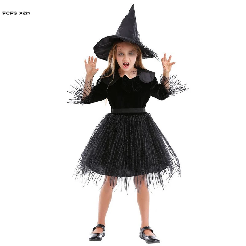 Emulatie oorsprong Dader XS L Gothic Pettiskirt Meisjes Halloween Zwarte Heks Kostuum Kids Kinderen  Tovenares Cosplay Carnaval Purim Show Party Dress|Meisjes Kostuums| -  AliExpress