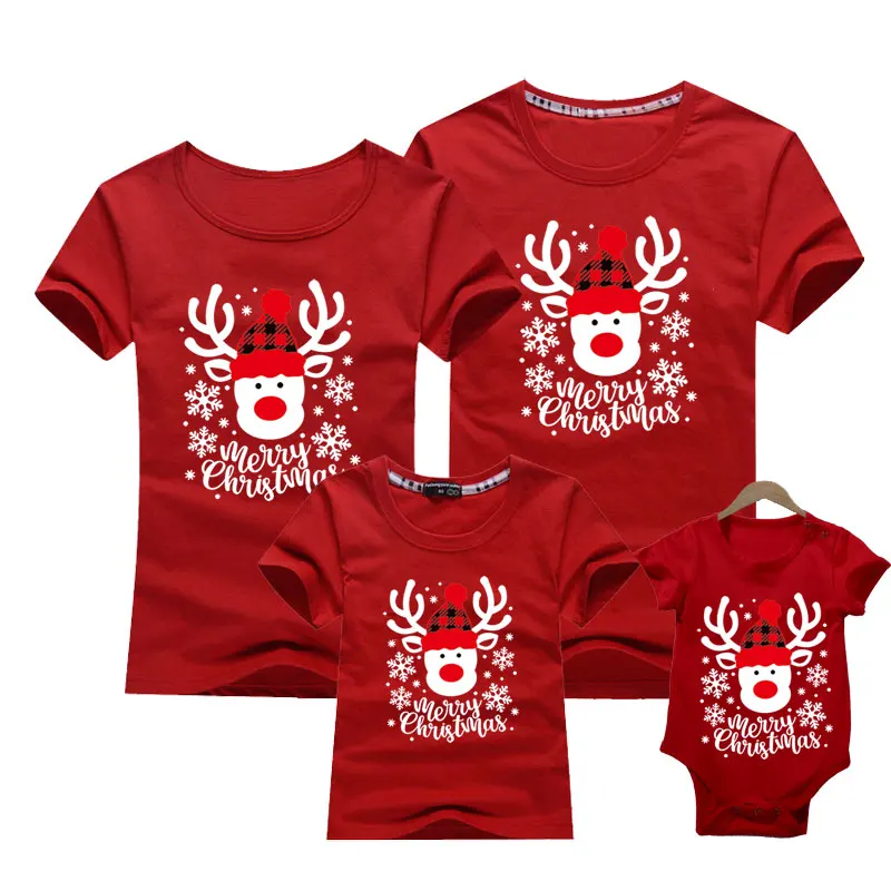 Family Look For Dad Mom And Me Father Mother Daughter Son Christmas New Year Cotton Sweater Outfits Family Matching Clothes