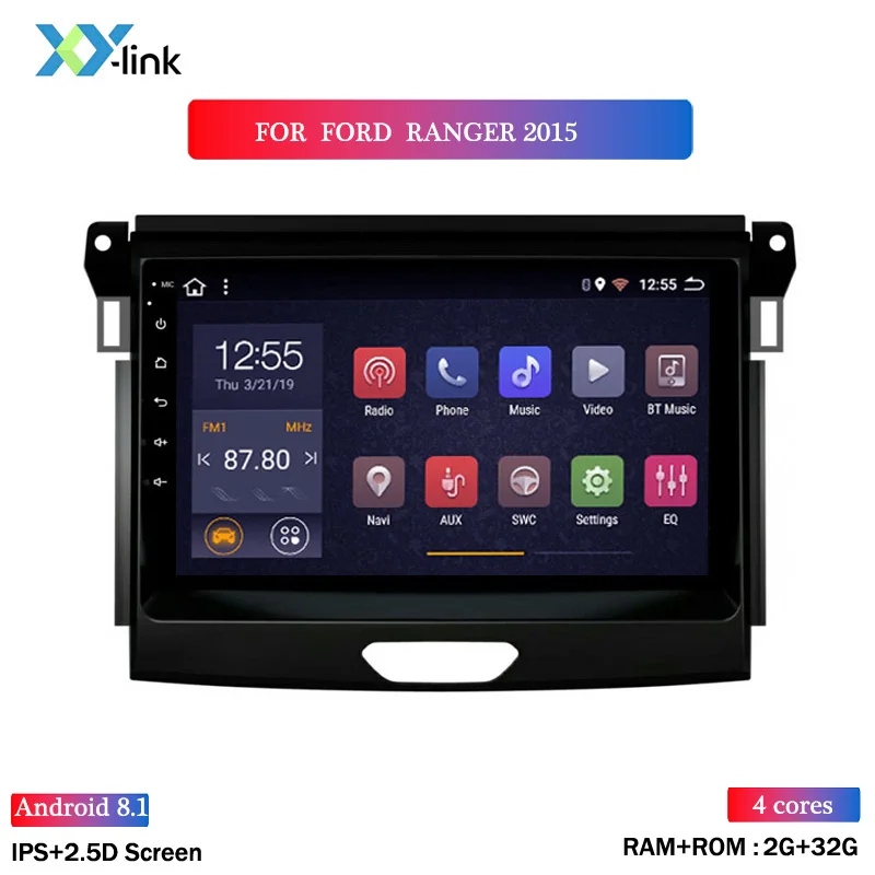 4 CORES 2G RAM Горячая Распродажа 9 дюймов 2.5D Android 8,1 автомобильный DVD gps Playerfor Ford ranger мультимедийная навигационная система с BLUETOOTH wifi - Цвет: 4 CORES 2G RAM