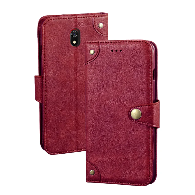 Для Xiaomi Redmi 8A чехол с откидной крышкой MOFi Redmi 8A противоударный pu кожаный чехол capas роскошный бизнес противоударный чехол s - Цвет: dark red