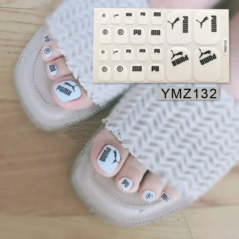 YMZ132 22 tips/sheet экологичные наклейки на ногти, профессиональные многоцветные накладки на ногти, наклейки s DIY, наклейки на ногти, маникюр - Цвет: YMZ132