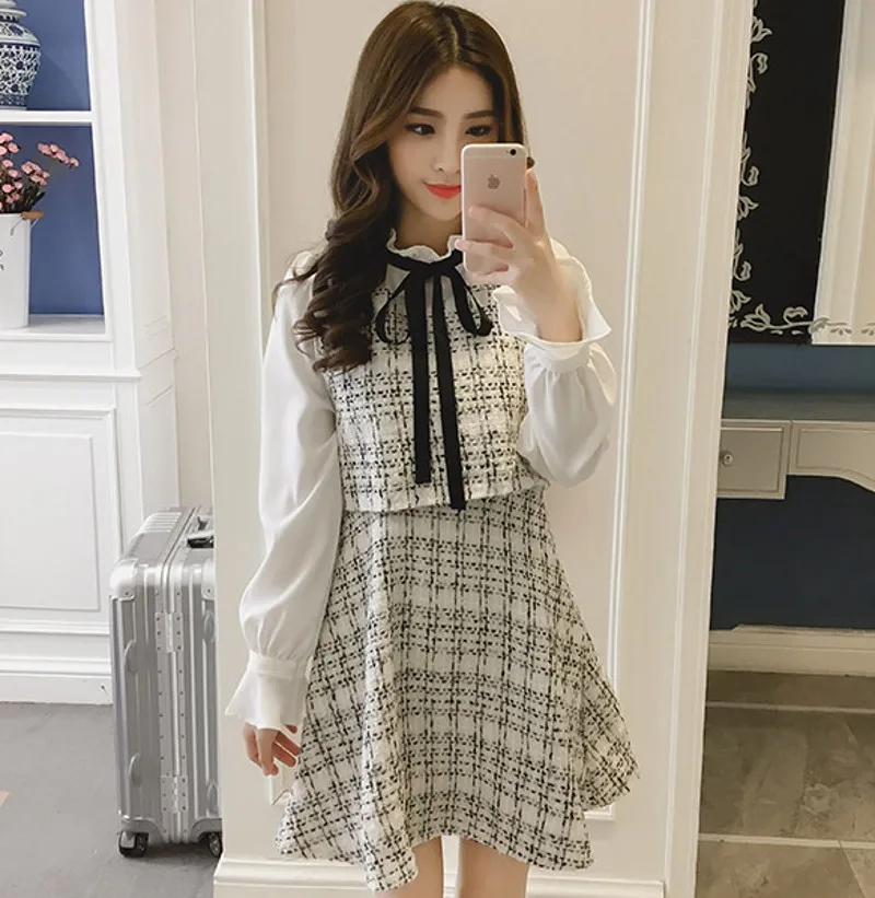 Best Price YeDJi 2019 Autumn Winter New Vintage Dresses Korean Women Elegant Dress Party Long Sleeve Runway Vestidos Best Price YeDJi 2019 Autumn Winter New Vintage Dresses Korean Women Elegant Dress Party Long Sleeve Runway Vestidos