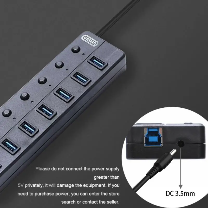 Несколько в одном 7 портах 3,0 usb-концентратор с несколькими портами 5 Гбит/с высокоскоростной сплиттер внешний удлинитель для MacBook, ПК, ноутбук