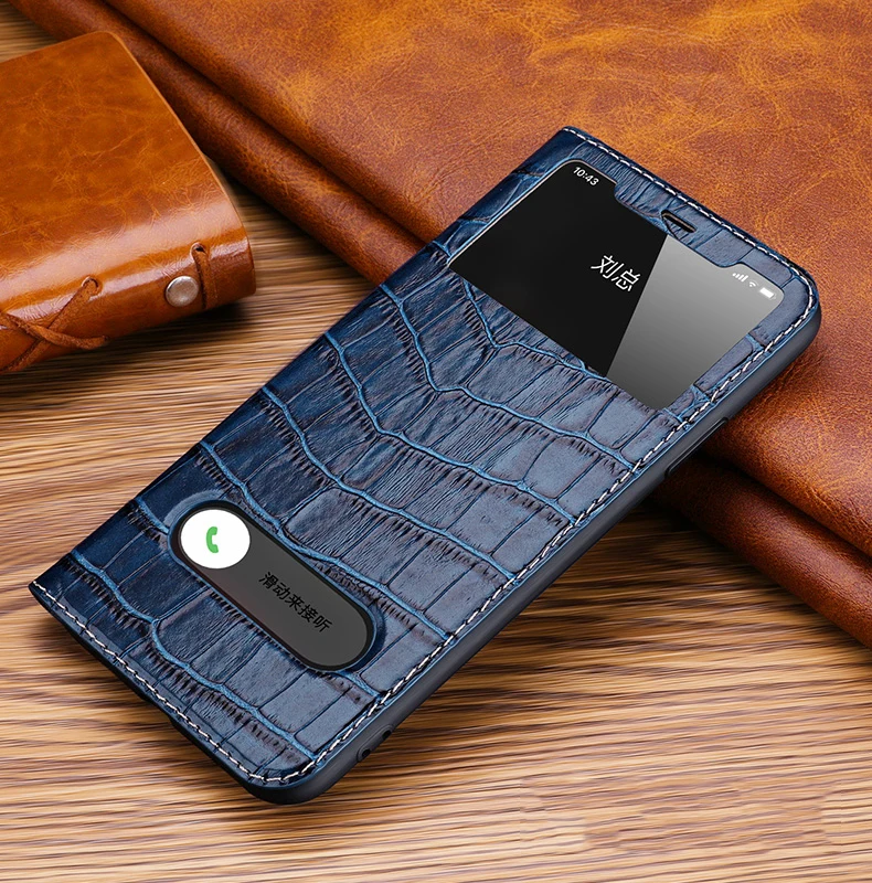 Роскошный флип-чехол с окошком для экрана для Apple iPhone 11 Pro Max, чехол из натуральной кожи для iPhone 11/Pro/Max, защитный чехол