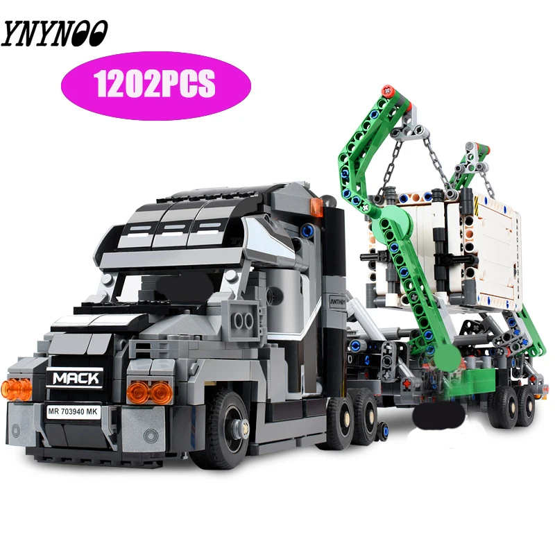 

1202PCS Container Truck Blocks Vehicles Car Building Blocks Compatible LegoING Technic Car Bricks Educational Construction Toys