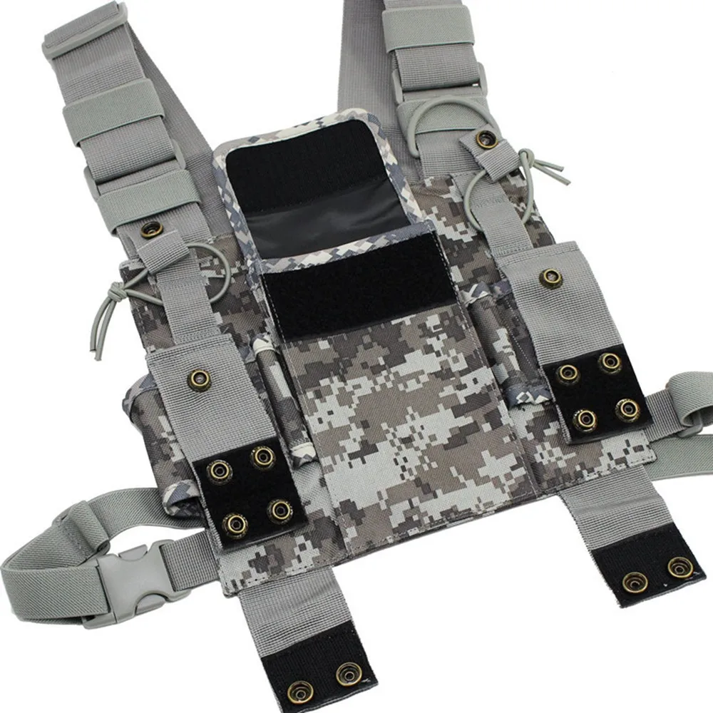 2 Pin Camouflage nylon chest bag is suitable for various types of walkie talkies on the market