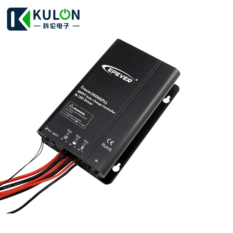 EPEVER Tracer2606EPLI 10A 12 В 24 В литиевая батарея MPPT Контроллер заряда с драйвером постоянного тока для светодиода IP68