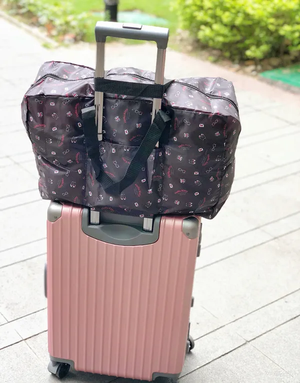 Милая мультяшная складная дорожная сумка hello kitty Merlot Tila, дорожная сумка для багажа, сумка для пудинга, Большая вместительная сумка для хранения, XW-8898